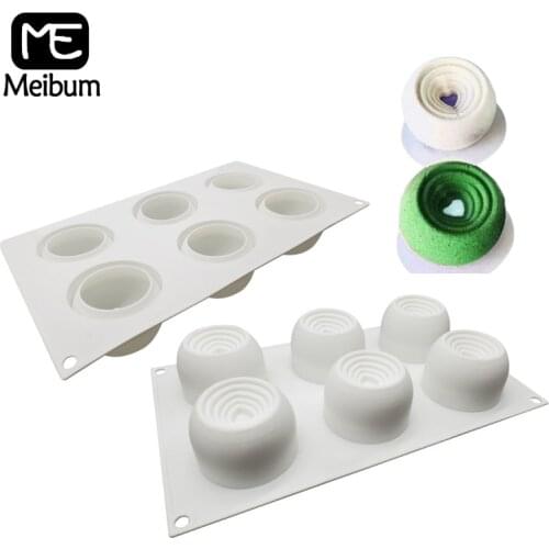 Meibum Love Heart Silicone Cake Mold Valentines Day Wedding Gift Spiral Mousse Dessert Mould Muffin Pan Pastry Tray Baking Tools
