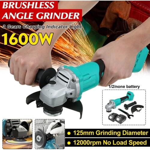 3 Gears 125mm Brushless Cordless Electric Angle Grinder Rechargeable Grinding Cutting Machine Polisher for Makita 18V Battery