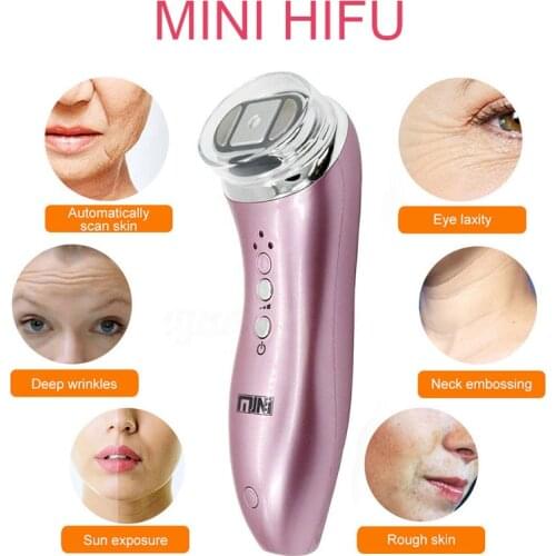 Ultrasonic Mini Hifu High Intensity Focused Ultrasound Facial Lifting Machine Face Lift RF LED Anti Wrinkle Skin Care Spa Beauty