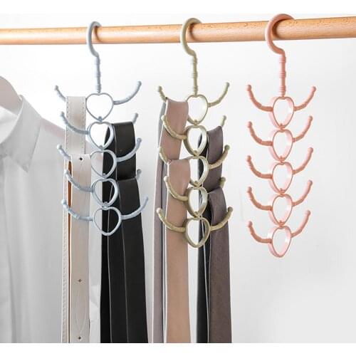 10 Hooks Belt Rack Ties Hanger Rotatable Scarf Holder Rotating Closet Bag Tank Storage Hook Space-saving for Shoe Storage Hanger