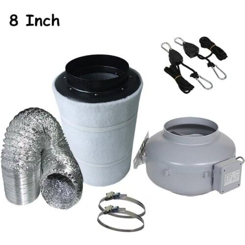 Carbon Air Filter Ducting for Garden Greenhouse Grow Tent Kits Growing 8-Inch Inline Exhausting Fan Blower Centrifugal Fan