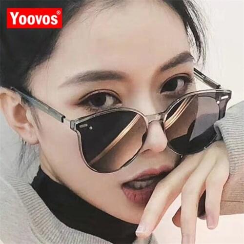 Yoovos New 2021 Vintage Round Sunglasses Women Metal Luxury Ocean Lens Glasses Retro Fashion Oculos De Sol Feminino UV400