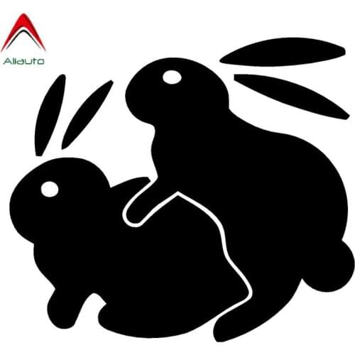 Aliauto Personality Funny Car Sticker Bunny Rabbit Sex Fansy Automobile Styling Anti-UV Decal Accessories Black/Silver,14cm*12cm