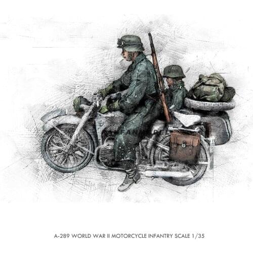 1/35 Resin model kits toy soldier self-assembled (2-person suit excluding motorcycles) A-289
