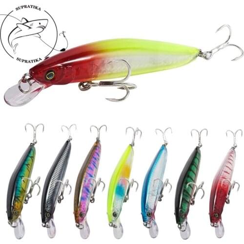 10pcs/set 11cm/13.5g Minnow Artificial Plastic Hard Bait Bionic Bait 6# Hooks Depth Diving 0.5-1.5M Sea Fishing Lures Swimbait