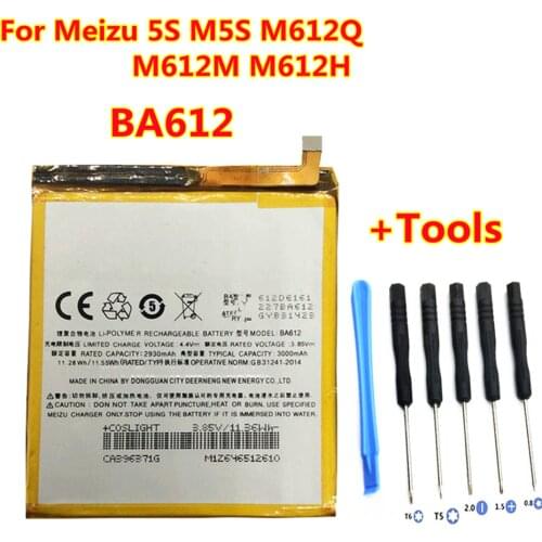 New 3000mAh BA612 Battery For Meizu Meizy Mei zu M 5S M5S M612Q M612M Mobile Phone Battery + tools