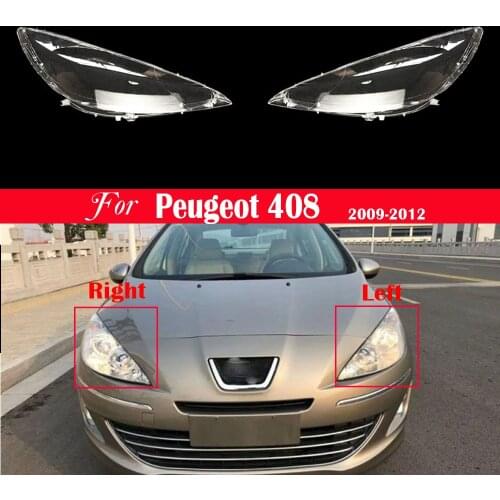 Car Headlight Lens Headlamp Lens Auto Shell Cover For Peugeot 408 2009 2010 2011 2012 Headlight Lampshade Lampcover Lamp Shade