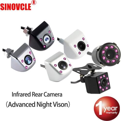 SINOVCLE Car Rear View Camera Reverse Infrared Camera Advanced Night Vision for Parking Monitor Waterproof CCD HD Video