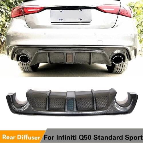 Carbon Fiber Auto Accessories For infiniti Q50 Sedan 4 Door Standard And Sport 2018 2019 Rear Bumper Lip Diffuser Car Styling