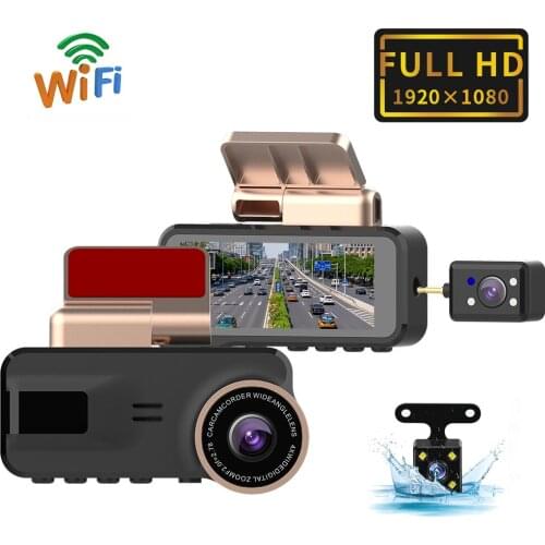 WIFI Dual Lens Car Recorder Vedio 1080P DVR ADAS Dash Camera Car DVR Night Version For Android Car Radio Support TF Card 8-32G