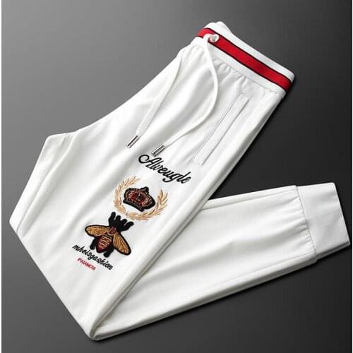 White color Trousers New Mens Joggers Casual Pants fashion Fitness Men Sportswear Sweatpants ogger Track Pant