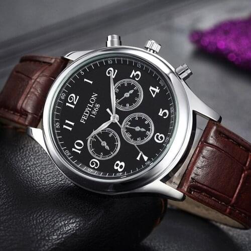 New Fashion Mens PU Watch Waterproof Mens Watch Give Love the best gift Luxury brand men watch business men clock Dropshipping