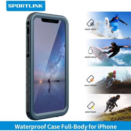 For iPhone 7 8 Plus X XS Max XR Waterproof Case Shockproof Full-Body Cover Case with Built-in Screen Protector