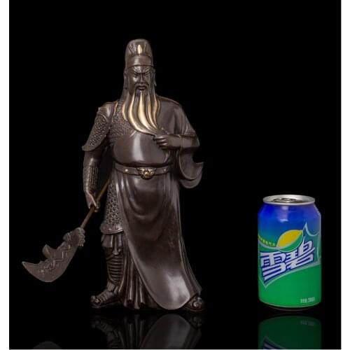 FENG SHUI sacred holy # HOME Family bring wealth money mammon altar Mascot God of wealth Guan gong Guandi bronze carving statue