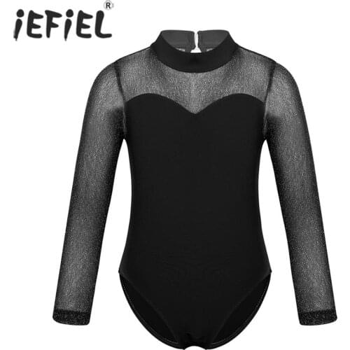 Kids Teen Shiny Dance Class Ballerina Sweetheart Chest Keyhole Back Ballet Dance Gymnastics Leotard for Girls Turnpakje Bodysuit