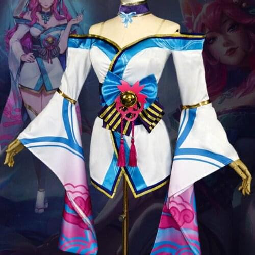 Game League of Legends Cosplay Costume LOL The Nine-Tailed Fox/Ahri Women Girls Cosplay Outfit Halloween Carnival Costumes Wig