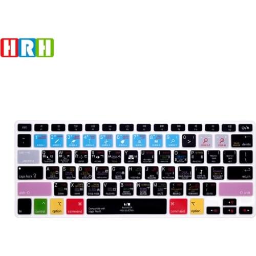 HRH Logic Pro X Korean Hotkey Shortcuts Silicone Keyboard Cover Protector Keypad Skin For Mac Air Pro Retina 13"15"17''A1502