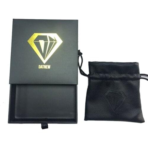Cool black Gold logo Side drawer paper jewelry packaging boxes gift box for necklaces bangles bracelets jewelry set