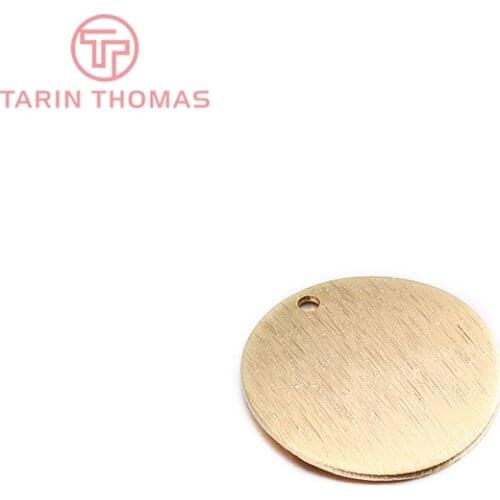 10PCS 15MM 18MM 24K Gold Color Brass Striped Arc Surface Round Disk Charms High Quality Diy Jewelry Findings Accessories
