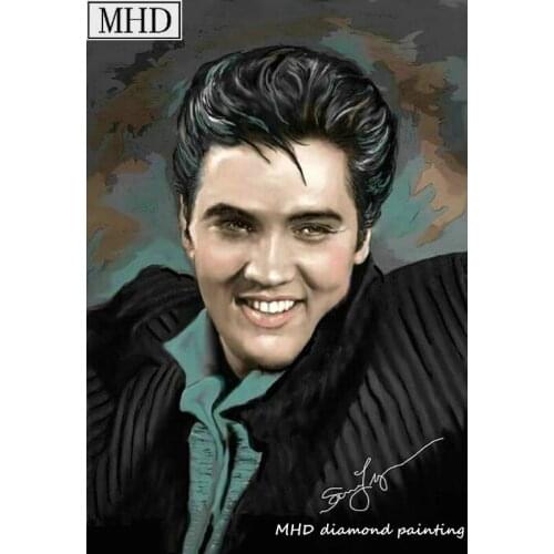 Top Selling 5d Diy Diamond Painting Elvis Portrait Diamond Embroidery Rhinestone Mosaic Sewing Art Room Decor Kit