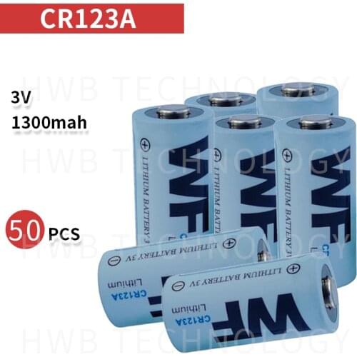 50pcs 3V CR123A CR 123A Lithium battery cell 1300mah CR123 CR17335 CR17345 16340 LiMnO2 dry primary battery for camera