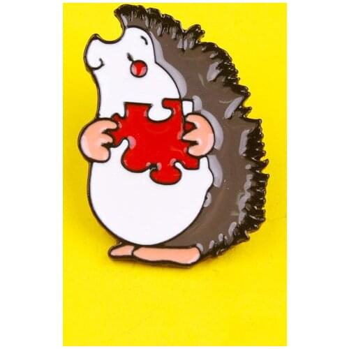 Cartoon Animal Brooches Badge For Backpack Hedgehog Zinc Alloy Pins Cute Badges Clothes Lapel Pin Jewelry Gifts for Kids Girls