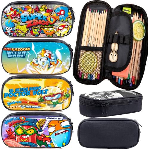 Cartoon Super Zings Pencil Case For Boys Girls Students Superzings Pen Bag Children Stationery Bag Pen Case Kids Pencil Holder