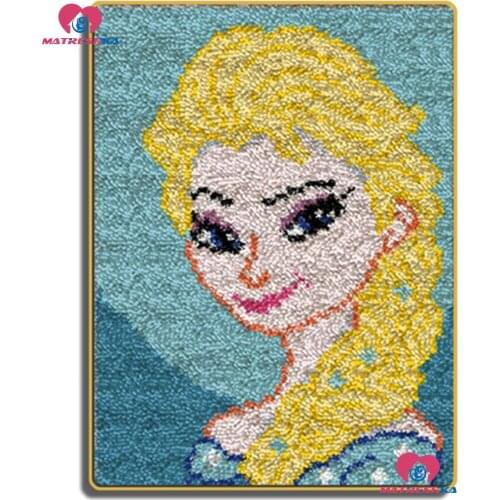 Latch Hook Rug Kits Princess DIY Needlework Unfinished Crocheting Rug Yarn Cushion Mat diy Handicraft Embroidery 3d Carpet Rug