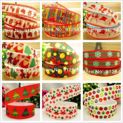 2013 Christmas New arrive,free shipping 7/8'' (22mm) Printed grosgrain ribbon,Christmas tree ,91423