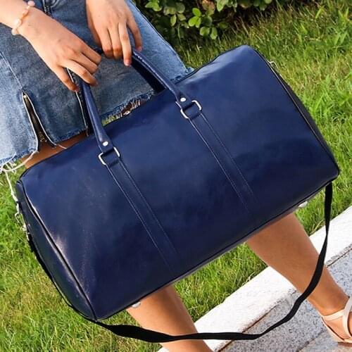 Large Capacity Mens Travel Bag Waterproof Pu Leather Retro Handbags Luggage Bag Multifunction Travel Duffle Bags