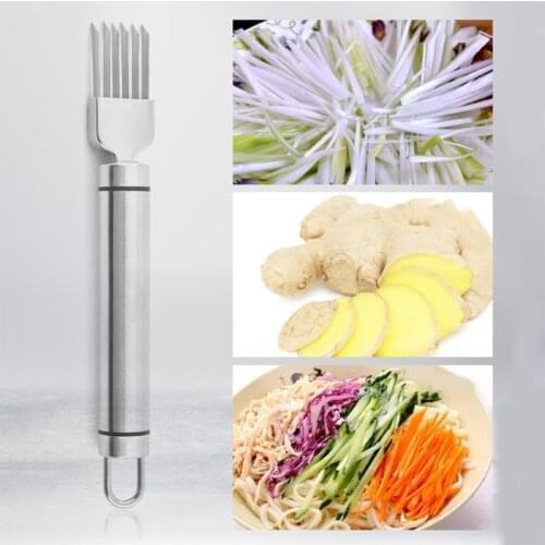 Stainless Steel Vegetable Cutter Scallion Green Onion Slicer Garlic Food Potato Shredder Pepper Grater Crusher Knife Cutting Too