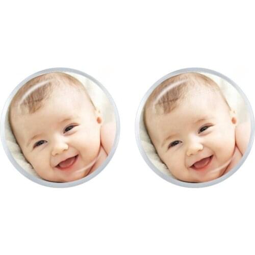 Personalized Custom Earrings Photo Mum Dad Baby Children Grandpa Parents Custom LOGO Designed Photo Ear Studs For Anniversary