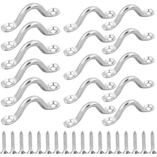 Stainless Steel Pad Eye Straps for Bimini Boat Top with 32 Pcs Screws Kayak Deck Loops Tie Down Strap Bracket