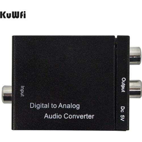 KuWFi Digital to Analog Audio Converter Adapter Digital Adaptador Optic Coaxial RCA Toslink Signal to Analog Audio Converter