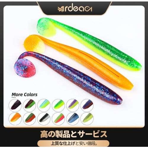 Ardae fishing lure T-tail 6pcs Easy Shiner Wobblers Silicone relax shark Artificial Double Color Baits bass perch leurre souple