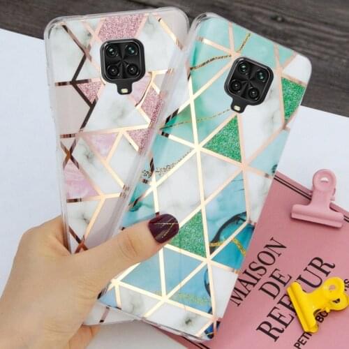 Marble Plating Flower Case For Xiaomi Redmi Note 10 Pro 9T 9s Mi 10T Lite 11 Soft IMD Silicone Shockproof Cover Redmi Note 9 Pro