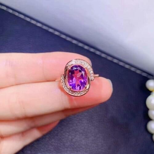 2018 Real Special Offer Casual/sporty Prong Setting Anniversary 925 Amethyst Ring Women Fashioj081010agzn Jewelry