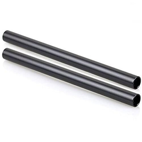 Aluminum Alloy Standard 15mm Rods M12 Female Thread 25cm 10 Inches Long (Pair)