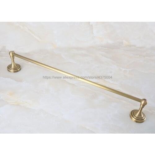 Towel Bars Single Rail Antique Brass Wall Shelf Towel Rack Hanger Bath Shelves Bathroom Accessories Towel Holder Nba725