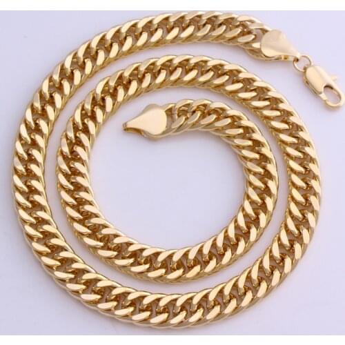 HIGH QUALITY 18 K Yellow Gold GF Plated Cuban/Curb Link Chain Necklace -China Lifetime Warranty
