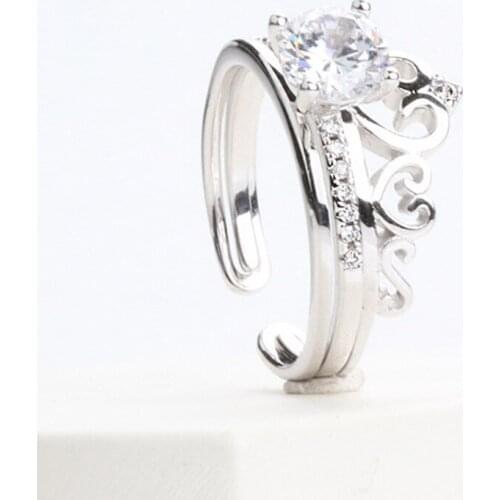 WYJZY Classic heart-shaped womens ring fashion ladies engagement opening ring jewelry exquisite ladies jewelry