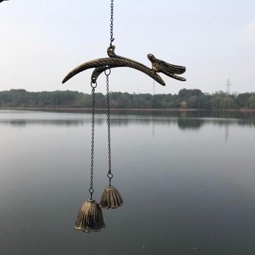 Japan Style Furin Dragonfly Wind Chime Bell Iwachu Nambu Cast Iron Garden Decor Home