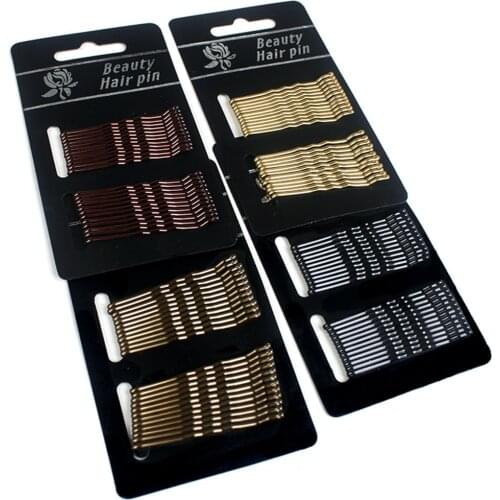 24Pcs/Set Hairgrips Invisible Hair Clips Simple Metal Waved Hairpins Girls Solid Black Gold Styling Hair Clips Hair Accessories