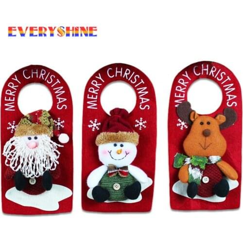 Happy New Year 1x Santa Claus Snowman Elk Doorknob Hanging Christmas Ornament Wedding Decorations for Home Supplies SD62