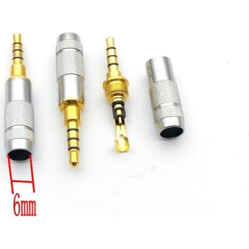 100pcs Gold audio 3.5mm Stereo 4 Pole Repair Headphone Jack Plug Cable Solders connector