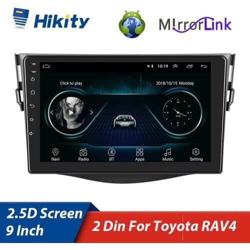 Hikity 2 Din Car Multimedia Player Android Car Radio GPS WIFI Mirror Link Bluetooth MP5 Player for Toyota RAV4 2007-2011