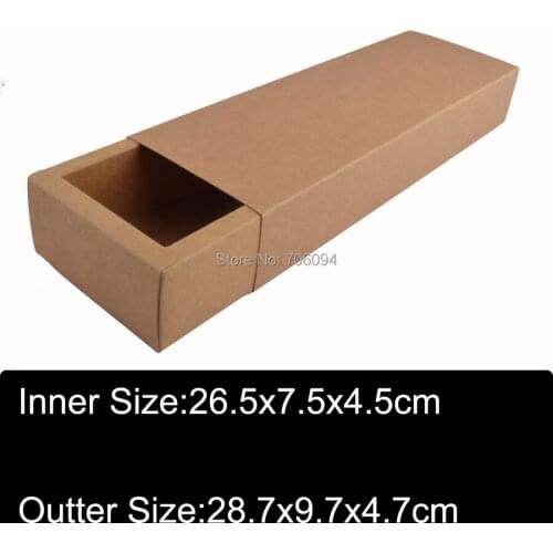 20PCS 26.5x7.5x4.5cm kraft drawer shape Craft Gift Handmade Soap Packaging Kraft Paper Boxes brown kraft soap packing box custom