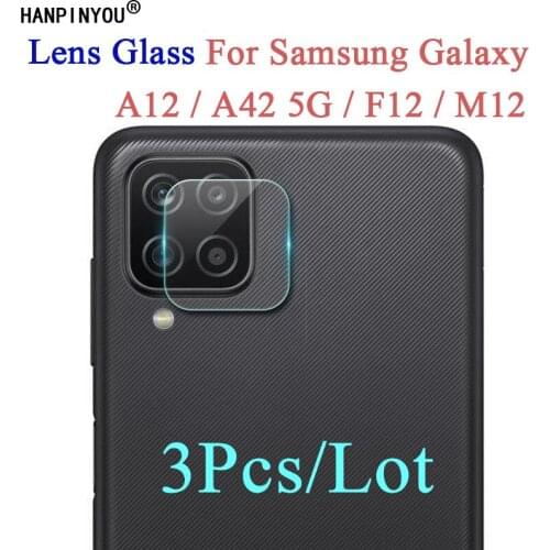 3 Pcs/Lot For Samsung Galaxy A12 / A42 5G / F12 / M12 Ultra Soft Clear Tempered Glass Back Camera Lens Screen Protector Film