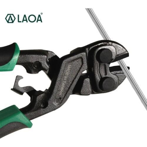 LAOA 8 Inch Bolt Cutters Cr-Mo Steel Wire Cutters Round Nose Scissors 58HRC With Black Coating Treatment
