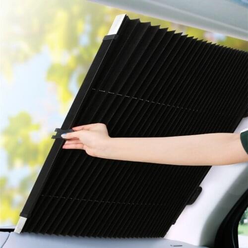 Auto sunshade telescopic folding sun protection and heat insulation front print advertising auto sunshade car blind